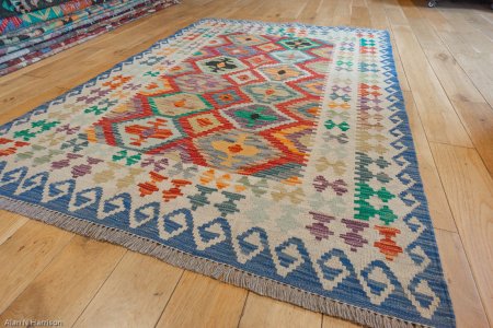 Hand-Made Mazar Kilim From Afghanistan