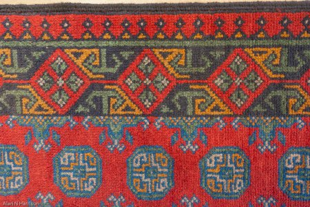 Hand-Knotted Aqcha Runner From Afghanistan