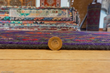 Hand-Knotted Aqcha Runner From Afghanistan