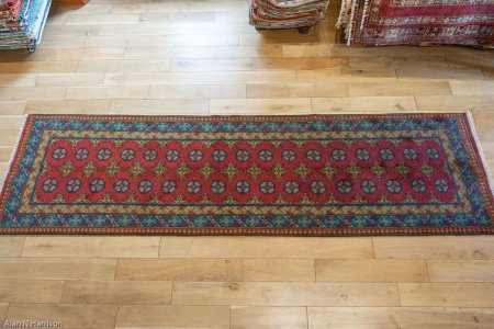 Hand-Knotted Aqcha Runner From Afghanistan