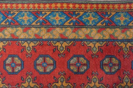 Hand-Knotted Aqcha Runner From Afghanistan