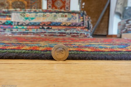 Hand-Knotted Aqcha Runner From Afghanistan