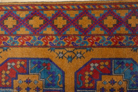 Hand-Knotted Aqcha Runner From Afghanistan