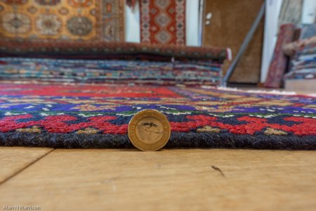 Hand-Knotted Aqcha Rug From Afghanistan