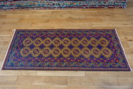 Hand-Knotted Aqcha Rug From Afghanistan