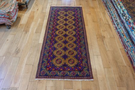 Hand-Knotted Aqcha Rug From Afghanistan