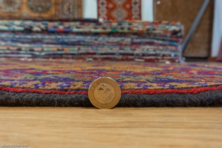 Hand-Knotted Aqcha Rug From Afghanistan