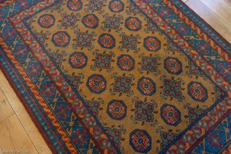Hand-Knotted Aqcha Rug From Afghanistan