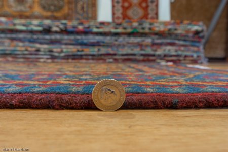 Hand-Knotted Aqcha Rug From Afghanistan