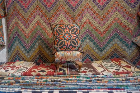 Hand-Made Sozani Silk Embroidered Cushion From Turkey