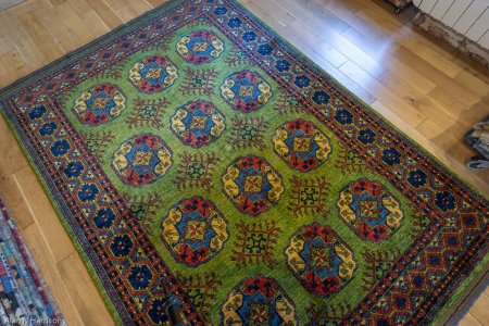 Hand-Knotted Ersari Rug From Pakistan