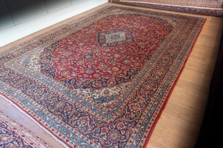 Hand-Knotted Kashan Rug From Iran (Persian)