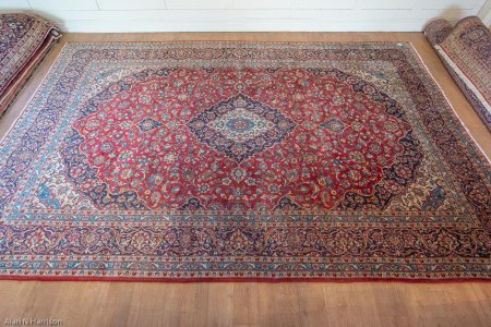 Hand-Knotted Kashan Rug From Iran (Persian)