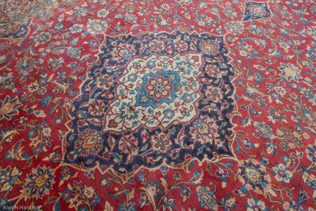 Hand-Knotted Kashan Rug From Iran (Persian)