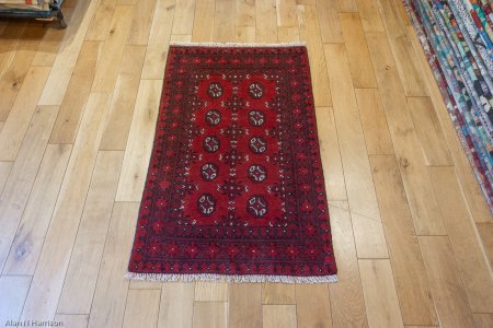 Hand-Knotted Aqcha Rug From Afghanistan