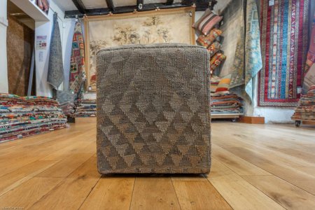 Hand-Made Mazar Stool Kilim Footstool From Afghanistan