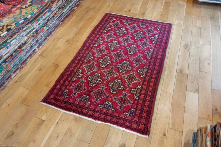 Hand-Knotted Beluch Rug From Afghanistan