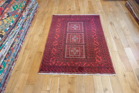 Hand-Knotted Beluch Rug From Afghanistan