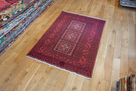 Hand-Knotted Beluch Rug From Afghanistan