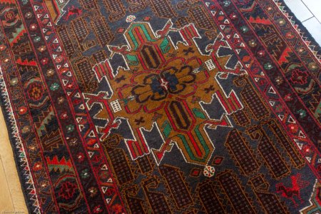 Hand-Knotted Beluch Rug From Afghanistan