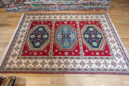 Hand-Knotted Indo Kazak Rug From India