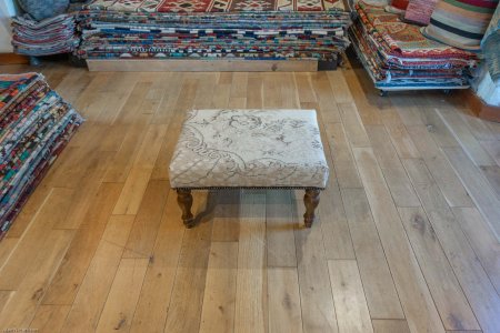 Hand-Made Anatolian Kilim Footstool From Turkey