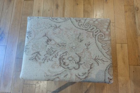 Hand-Made Anatolian Kilim Footstool From Turkey