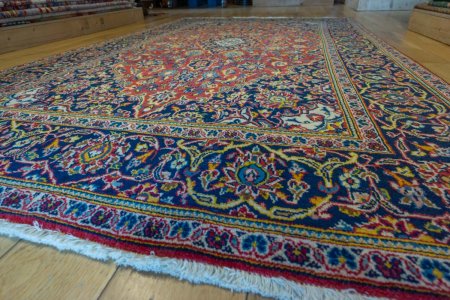 Hand-Knotted Kashan Rug From Iran (Persian)
