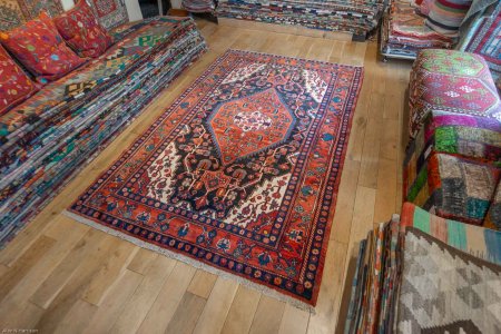 Hand-Knotted Nahavand Rug From Iran (Persian)