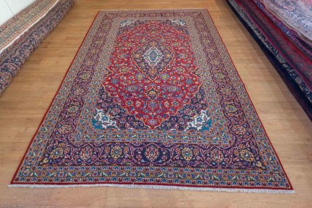 Hand-Knotted Kashan Rug From Iran (Persian)