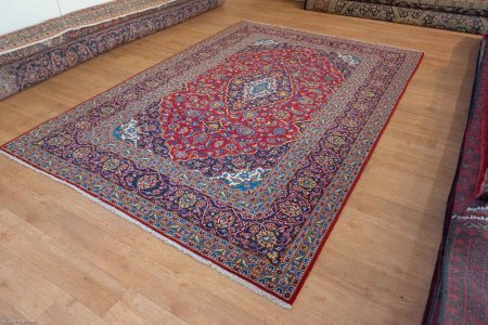 Hand-Knotted Kashan Rug From Iran (Persian)