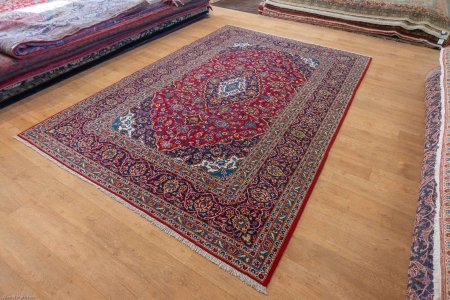 Hand-Knotted Kashan Rug From Iran (Persian)