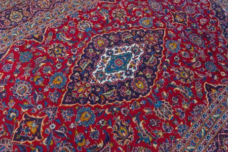 Hand-Knotted Kashan Rug From Iran (Persian)