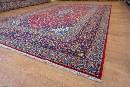 Hand-Knotted Kashan Rug From Iran (Persian)