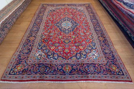 Hand-Knotted Kashan Rug From Iran (Persian)