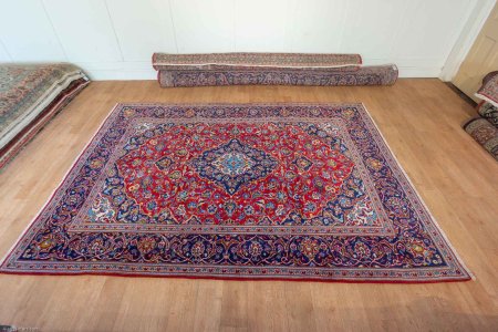 Hand-Knotted Kashan Rug From Iran (Persian)