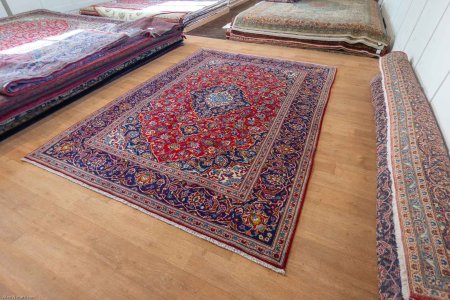 Hand-Knotted Kashan Rug From Iran (Persian)