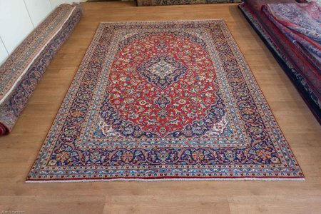 Hand-Knotted Kashan Rug From Iran (Persian)