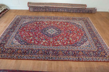 Hand-Knotted Kashan Rug From Iran (Persian)