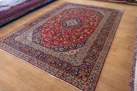 Hand-Knotted Kashan Rug From Iran (Persian)