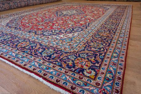 Hand-Knotted Kashan Rug From Iran (Persian)