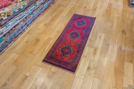 Hand-Knotted Khan Mahomadi Runner From Afghanistan