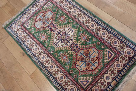 Hand-Knotted Kazak Rug From Afghanistan