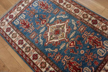 Hand-Knotted Kazak Rug From Afghanistan