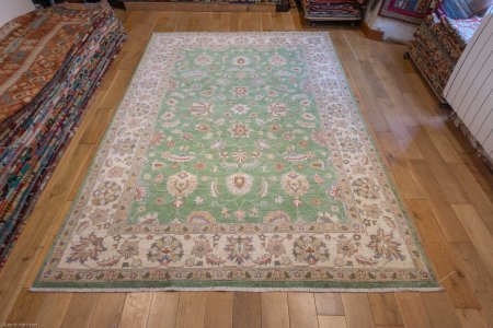 Hand-Knotted Ziegler Rug From Afghanistan