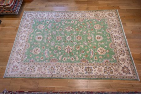 Hand-Knotted Ziegler Rug From Afghanistan