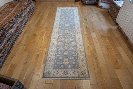 Hand-Knotted Ziegler Runner From Afghanistan