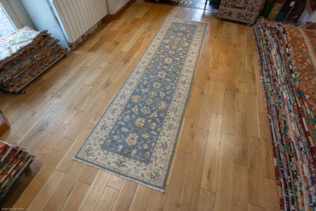 Hand-Knotted Ziegler Runner From Afghanistan