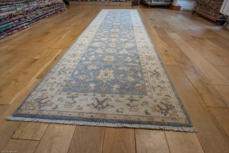 Hand-Knotted Ziegler Runner From Afghanistan