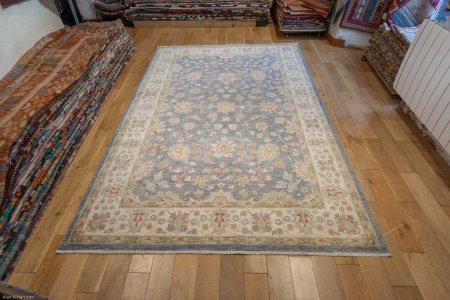 Hand-Knotted Ziegler Rug From Afghanistan